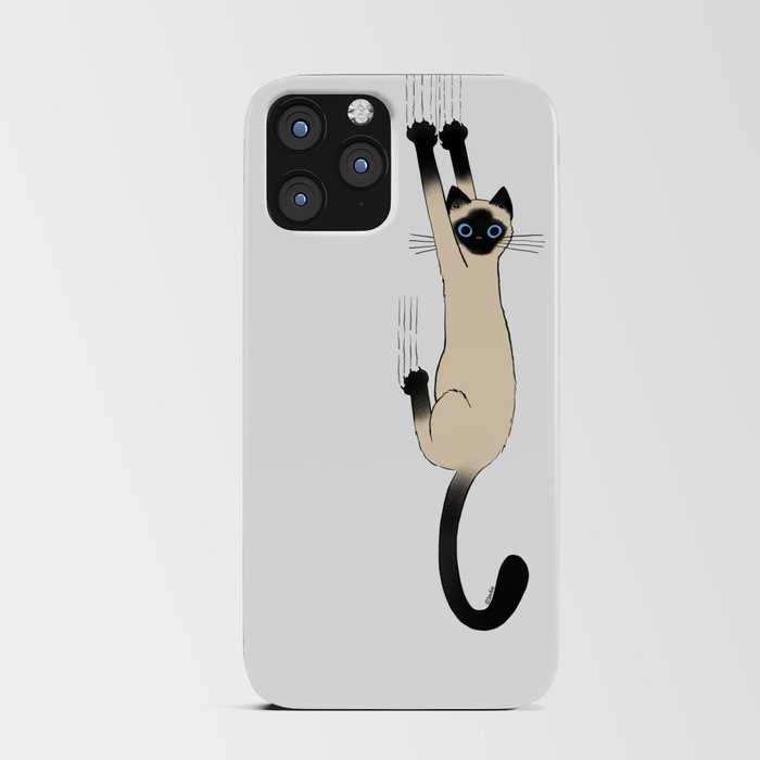 Siamese Cat Hanging On iPhone Card Case