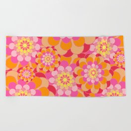 Floral Abstract Pattern Design Beach Towel