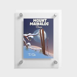 Mount Mainalos Greek ski poster Floating Acrylic Print