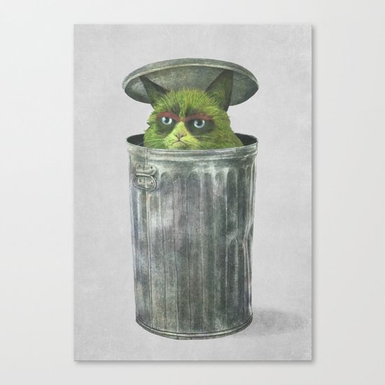 Grouchy Cat Canvas Print