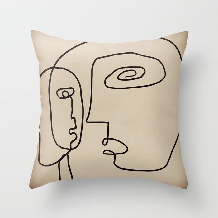 lady with mirror Throw Pillow