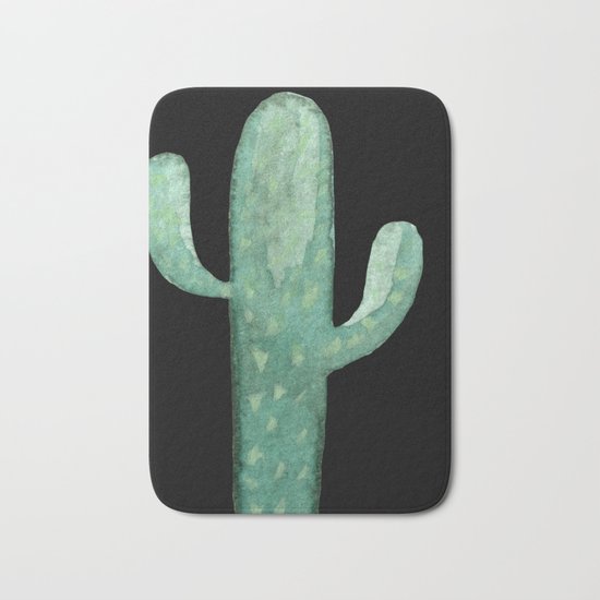 Arizona Night Cactus Mint Green Bath Mat