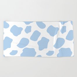 cow print - blue Beach Towel