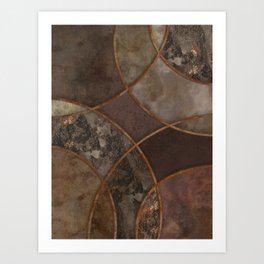 Urban Texture Rusty Circles Abstract Art Art Print | Amber, Modern, Urban, Circle, Shape, Abstract, Corroded, Brown, Layers, Graphicdesign 