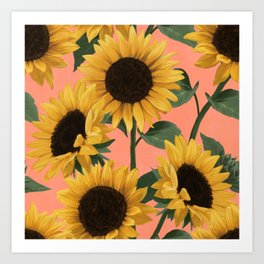 sunny day sunflowers Art Print