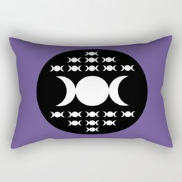 Triple Moon Goddess - White, Black and Ultra Violet Rectangular Pillow