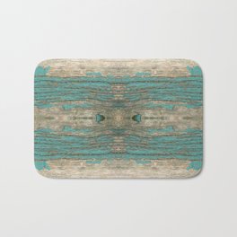 Weathered Rustic Wood - Weathered Wooden Plank - Beautiful knotty wood weathered turquoise paint Bath Mat | Rusticwood, Barnwood, Woodenclock, Rustic, Aged, Weatheredpaint, Rustichome, Aging, Agedwood, Crackedpaint 