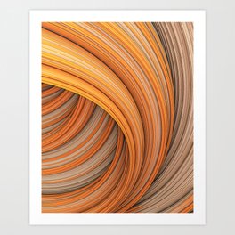 Fountain Flux Orange and Beige Abstract Minimal Artwork  Art Print