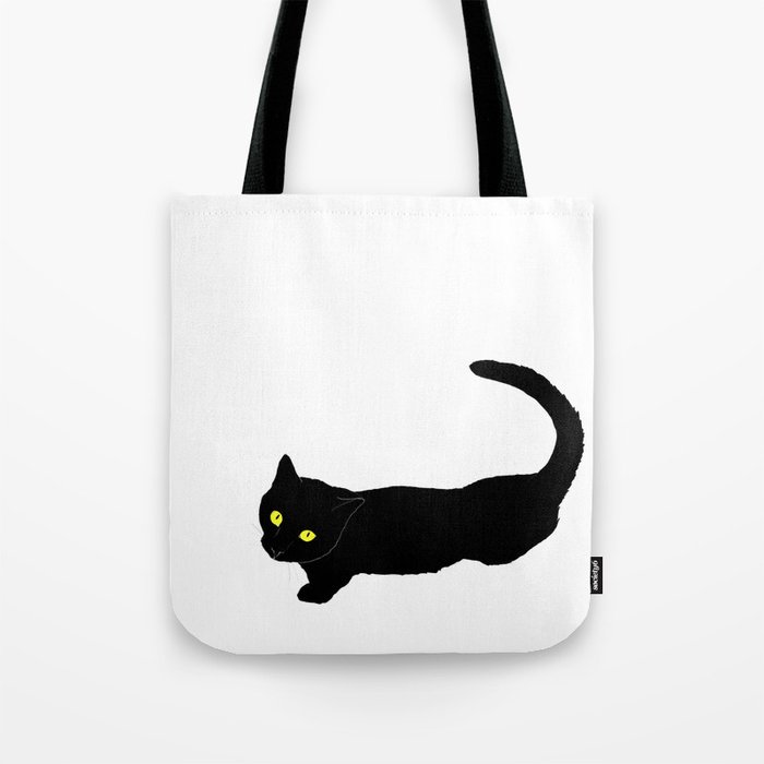 Black Cat Tote Bag By Aikogg Society6