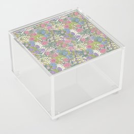 Magical Cottage Garden Pastel Lilac Pink Floral Acrylic Box