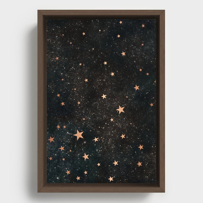 Starry winter night  Framed Canvas