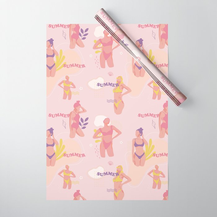 Summer Bikini Pattern Wrapping Paper