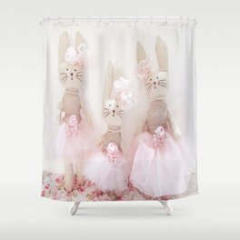 Bunnies Pretty in Pink Shower Curtain