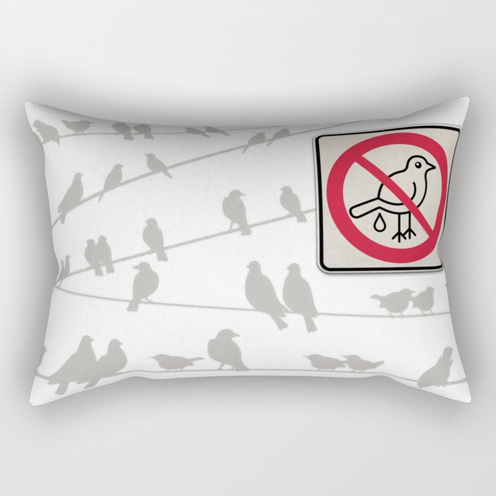 Birds Sign - NO droppings 2 Rectangular Pillow