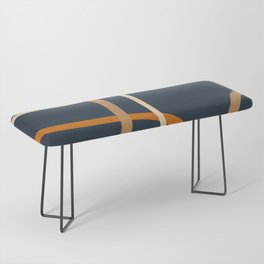 Abstract blue mid century shapes Bench