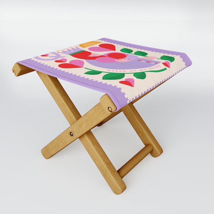 Queen of Hearts Folding Stool