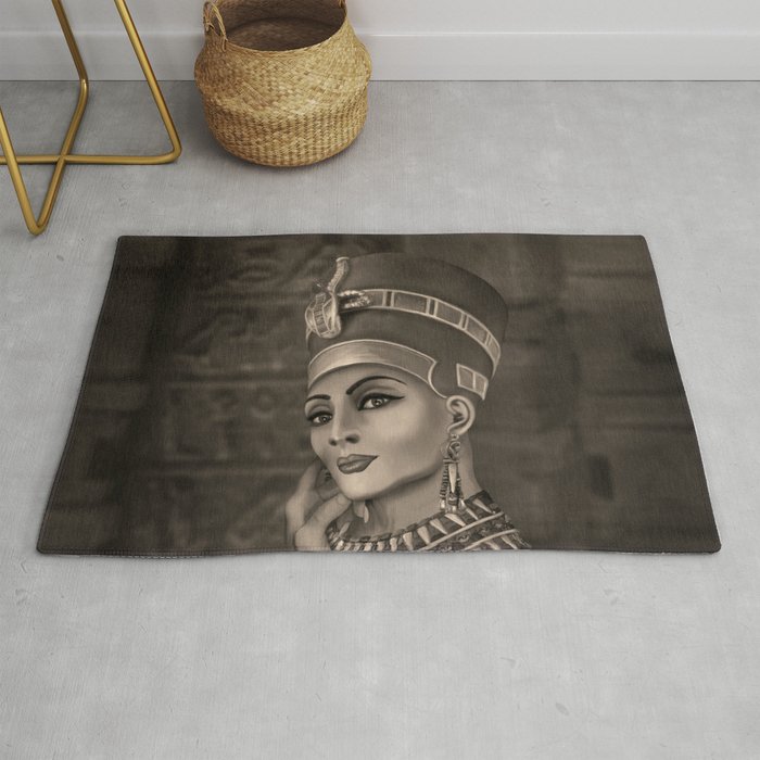 Nefertiti - the Egyptian Queen - sepia Rug