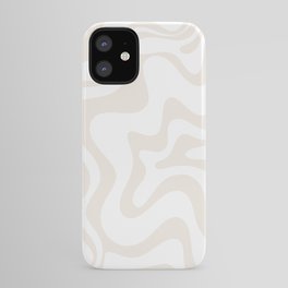 Liquid Swirl Abstract Pattern in Pale Beige and White iPhone Case | Modern, Pattern, Painting, Beige, Light, Minimalist, White, Pale, Digital, Abstract 
