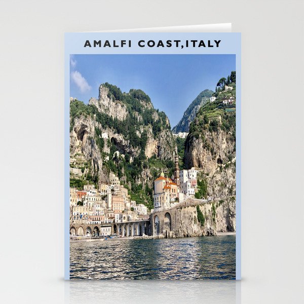Blue Amalfi Coast Italy, Positano,Mountain,Sea,landscape,Mediterranean, Stationery Cards
