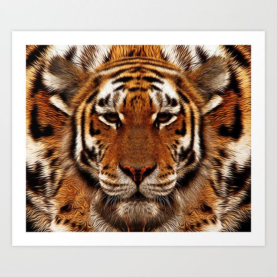 camouflage tiger Art Print