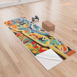 The Silent King is Thinking about Life Graffiti Art by Emmanuel Signorino Yoga Towel