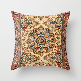 Kashan  Antique Central Persian Rug Print Throw Pillow