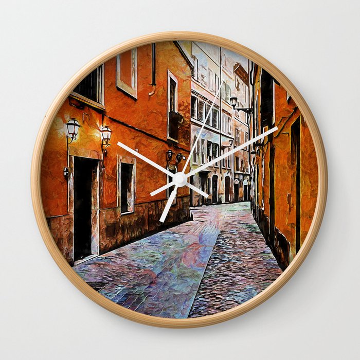 Streets of Rome, Through art and history Wall Clock