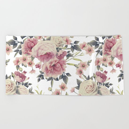FLORAL PATTERN 5 Beach Towel