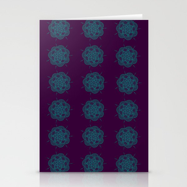 Turquoise Flowers Stationery Cards