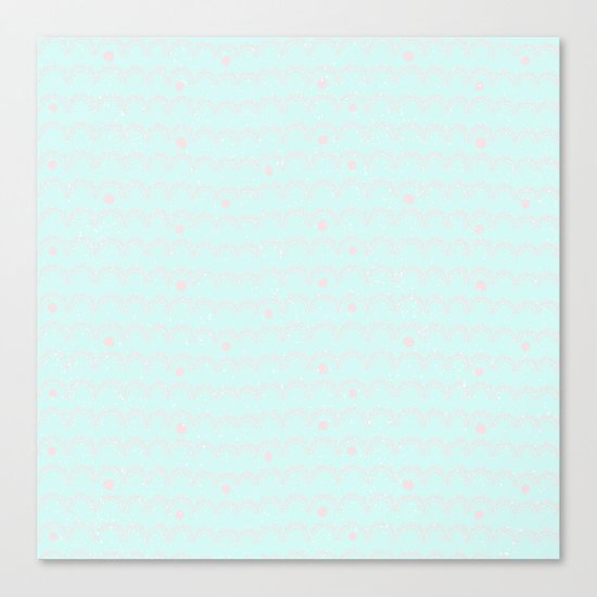 Merry aqua christmas - Funny abstract lines and dots on turquoise backround Canvas Print