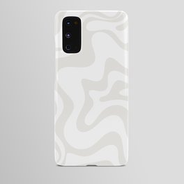 Liquid Swirl Abstract Pattern in Nearly White and Pale Stone Android Case
