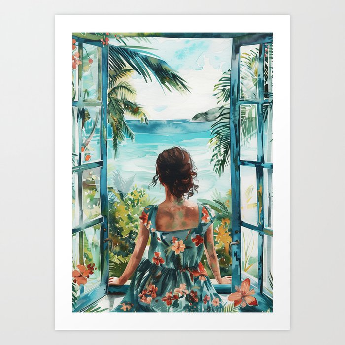 Ocean Gaze: A Tropical Summer Retreat Art Print