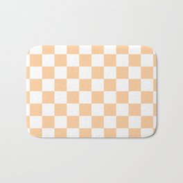 Peach checkerboard pattern Bath Mat