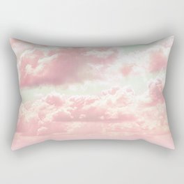 Pastel Pale Pink Cotton Candy Clouds Rectangular Pillow
