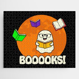 Booooks Ghost Reading Books Funny Jigsaw Puzzle