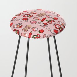 Pink Strawberry Bunny Design Counter Stool