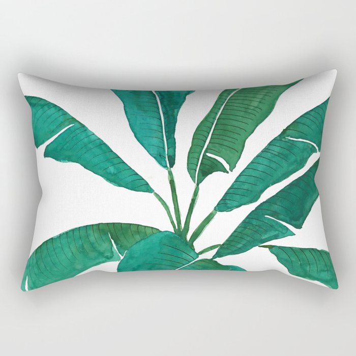 banana leaf watercolor Rectangular Pillow