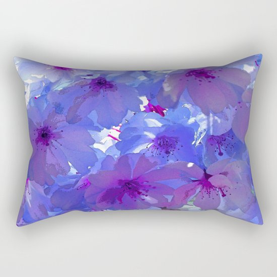 Blue Cherry Blossoms Rectangular Pillow