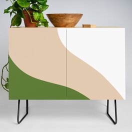Simple Waves - White, Sand & Palm Green Credenza