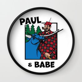 Paul Bunyan and Babe the Blue Ox Wall Clock