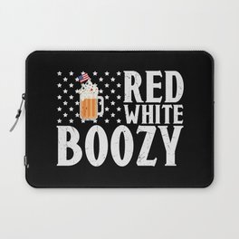 Red White Boozy Independence Day Funny Laptop Sleeve