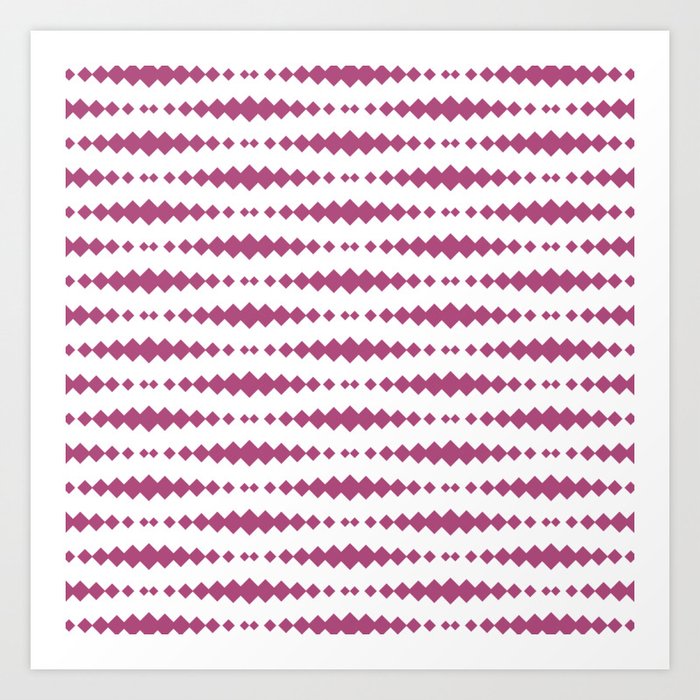 Magenta Geometric Horizontal Striped Pattern Art Print