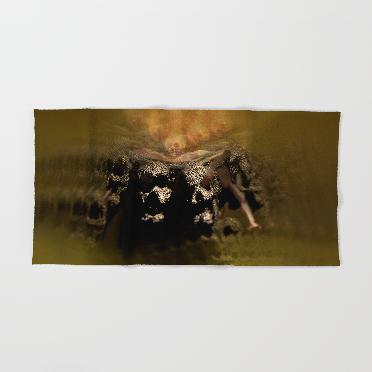 Warrior Mind Control Fantasy Magic Illustration Hand Bath Towel