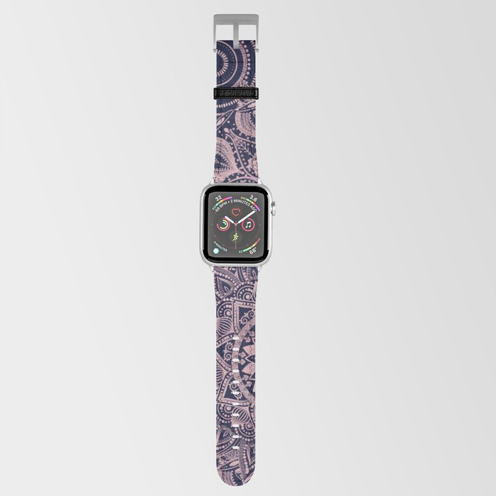 Rose Gold Mandala Collection Blue Design Apple Watch Band