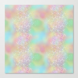 Pretty Rainbow Holographic Glitter Canvas Print