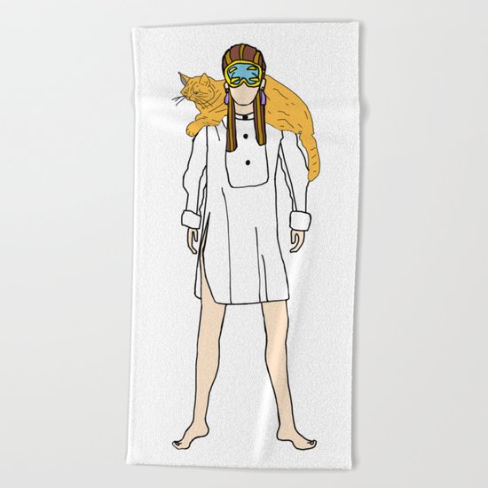 Holly and Cat Beach Towel