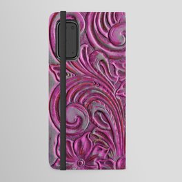 Pink tooled leather design Android Wallet Case