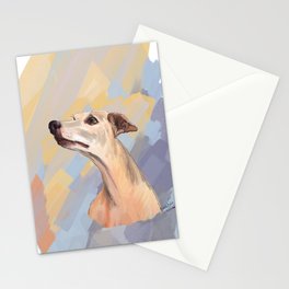 Whippet face Stationery Cards