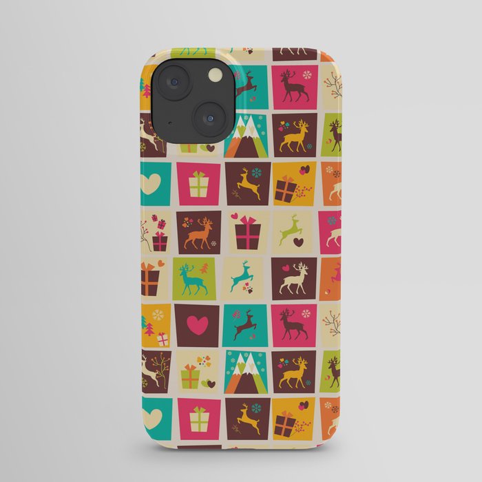 Christmas square pattern 02 iPhone Case