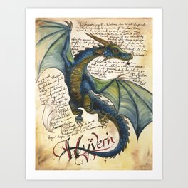 Wyvern from the Field Guide to Dragons Art Print